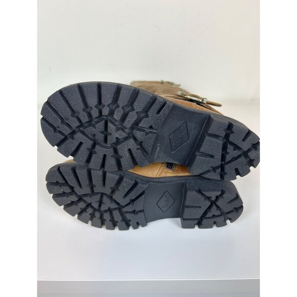 B.O.C. Born Brown Leather and Suede Tall Riding Boots Buckles Size 6M - Picture 8 of 11